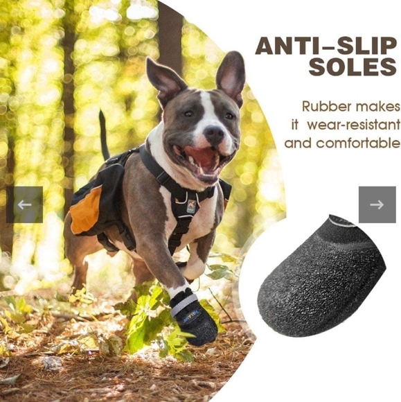 JATEN Dog Shoes with Waterproof Anti-Slip Soft Soles Grip Booties Size 2 - Picture 3 of 9